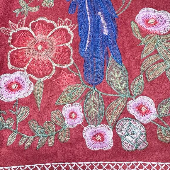 Altar'd State | Women | Vermillion Sueded Floral Pom Pom Mini Skirt | Medium - Picture 12 of 14